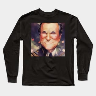 George H. W. Bush | President Portrait | Comics style Long Sleeve T-Shirt